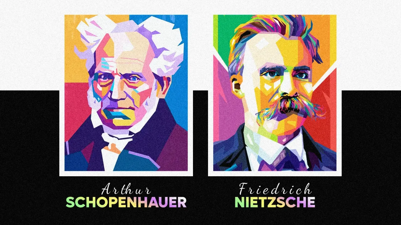 Portrait of Arthur Schopenhauer and Friedrich Nietzsche, two of history
